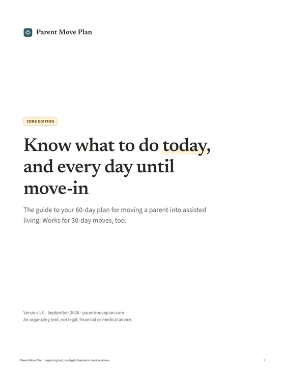 Cover of the Parent Move Plan guide